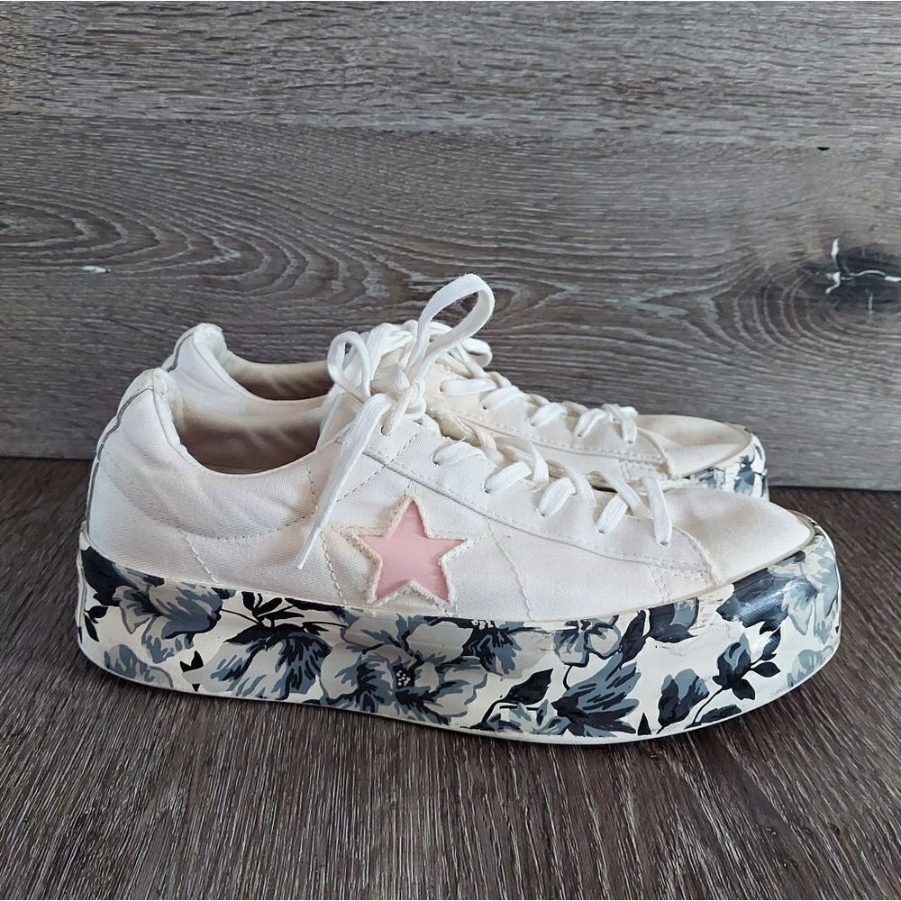 Converse One Star Platform OX Women's Shoes Egret-Storm Pink-Black Size 9 - Picture 1 of 13